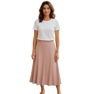 Joseph Ribkoff Midi Pull-On Skirt Pink Size 16 Glam Party Holiday Formal Classic